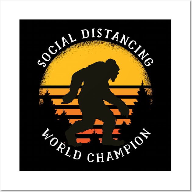 Social Distancing Bigfoot Wall Art by Safdesignx